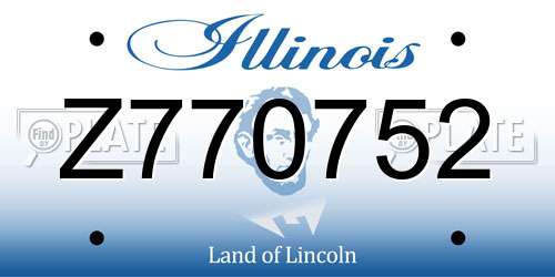Z770752 Illinois License Plate