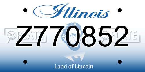 Z770852 Illinois License Plate