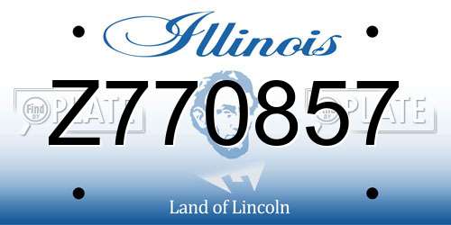Z770857 Illinois License Plate