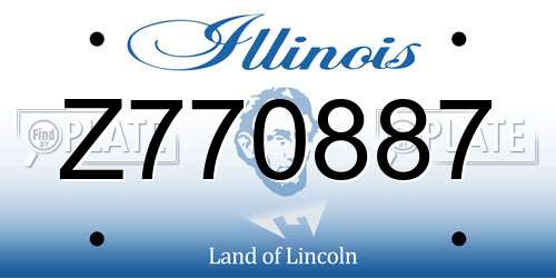 Z770887 Illinois License Plate