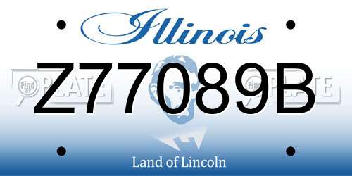 Z77089B Illinois License Plate