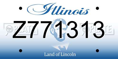 Z771313 Illinois License Plate
