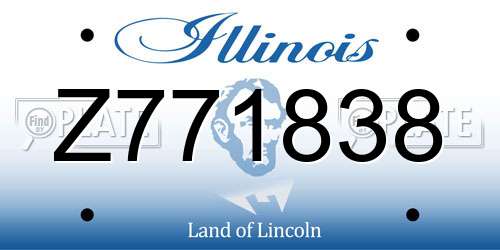 Z771838 Illinois License Plate