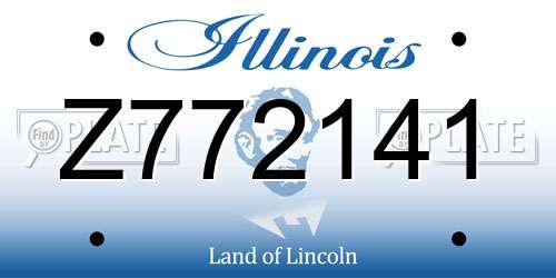 Z772141 Illinois License Plate
