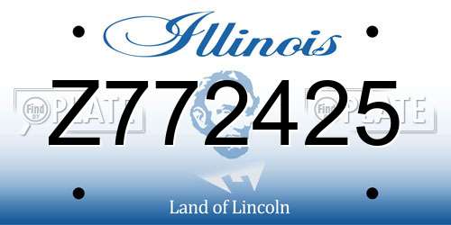 Z772425 Illinois License Plate