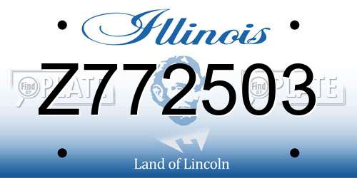 Z772503 Illinois License Plate