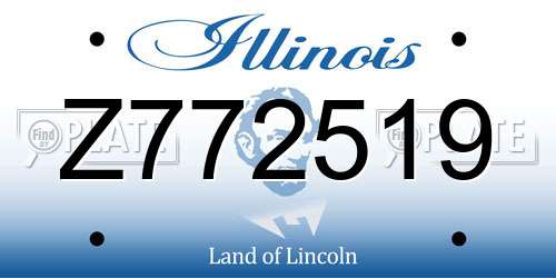 Z772519 Illinois License Plate