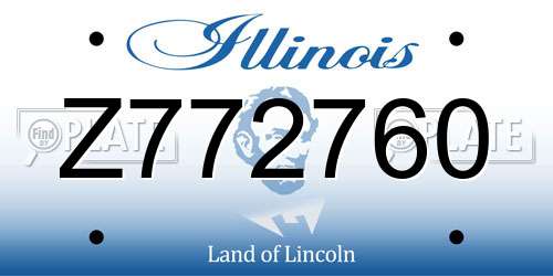 Z772760 Illinois License Plate
