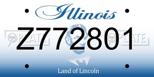 Z772801 Illinois License Plate