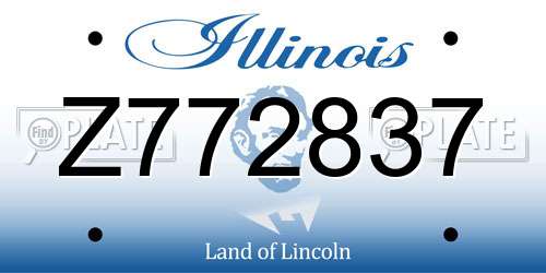 Z772837 Illinois License Plate
