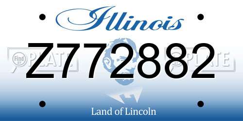 Z772882 Illinois License Plate