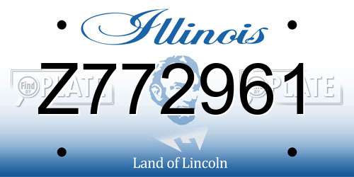 Z772961 Illinois License Plate