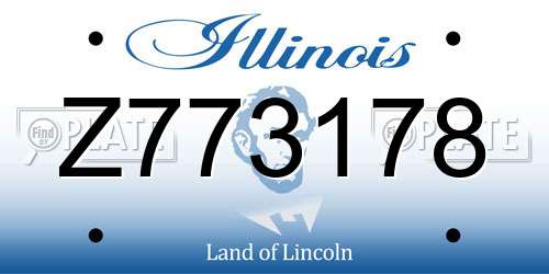 Z773178 Illinois License Plate