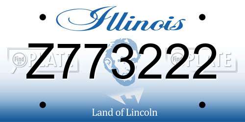Z773222 Illinois License Plate