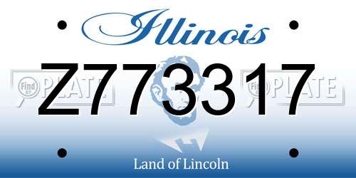 Z773317 Illinois License Plate