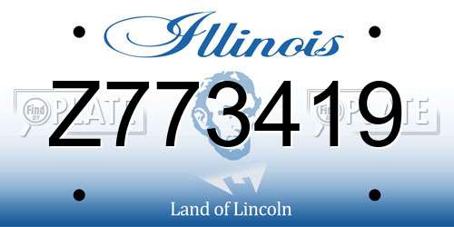 Z773419 Illinois License Plate