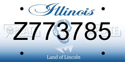 Z773785 Illinois License Plate