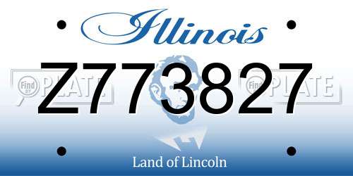 Z773827 Illinois License Plate