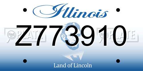 Z773910 Illinois License Plate