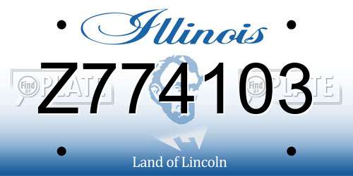 Z774103 Illinois License Plate