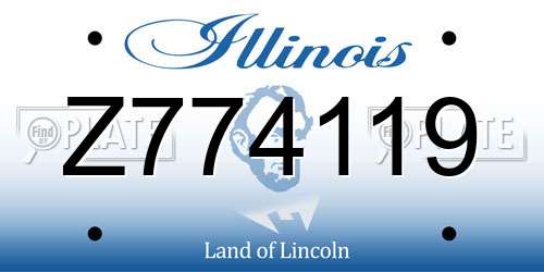 Z774119 Illinois License Plate