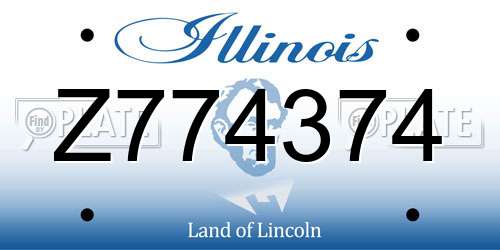 Z774374 Illinois License Plate
