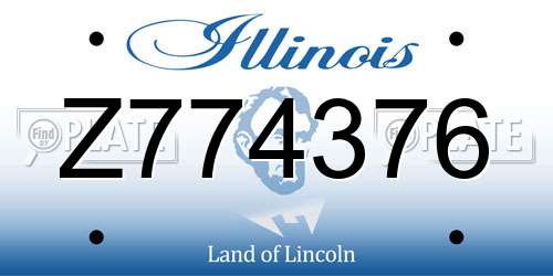 Z774376 Illinois License Plate