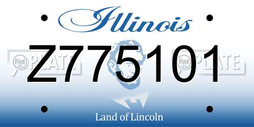 Z775101 Illinois License Plate