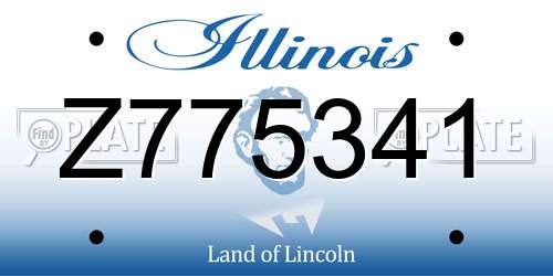 Z775341 Illinois License Plate