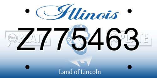 Z775463 Illinois License Plate
