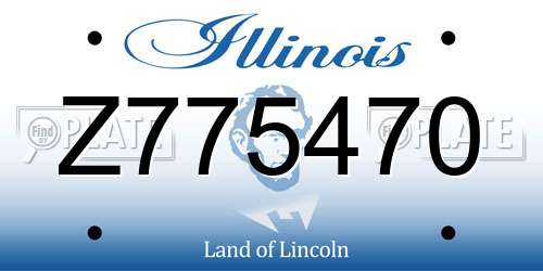 Z775470 Illinois License Plate