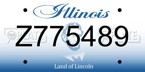 Z775489 Illinois License Plate
