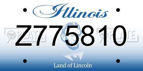 Z775810 Illinois License Plate