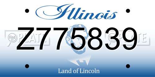 Z775839 Illinois License Plate