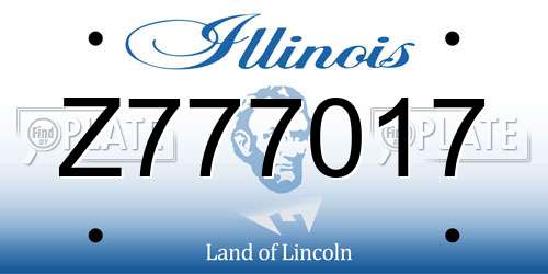 Z777017 Illinois License Plate