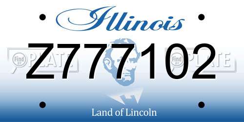 Z777102 Illinois License Plate