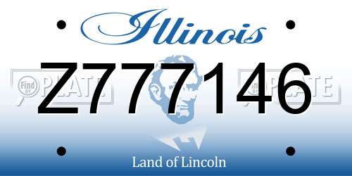 Z777146 Illinois License Plate