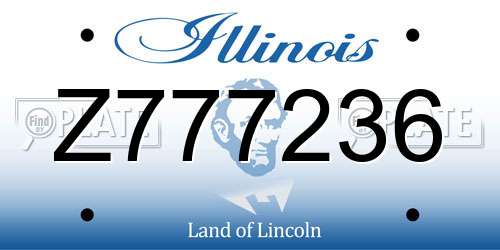 Z777236 Illinois License Plate