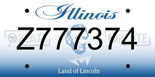Z777374 Illinois License Plate
