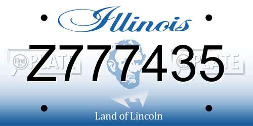 Z777435 Illinois License Plate