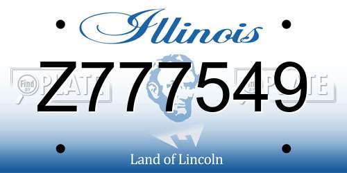Z777549 Illinois License Plate