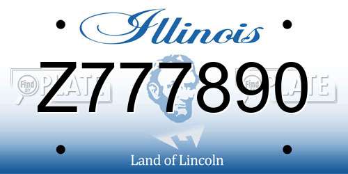 Z777890 Illinois License Plate