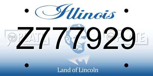 Z777929 Illinois License Plate