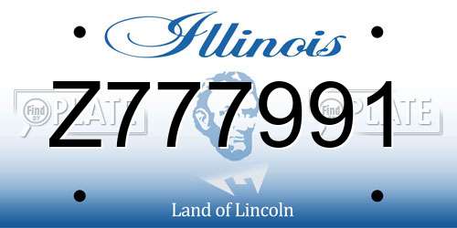 Z777991 Illinois License Plate