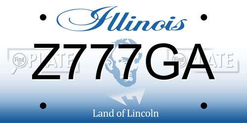 Z777GA Illinois License Plate