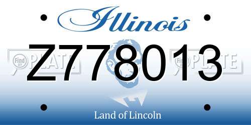 Z778013 Illinois License Plate