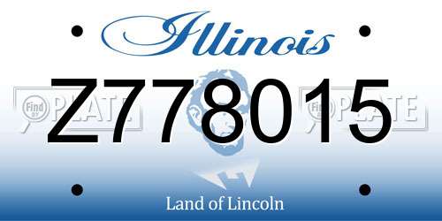 Z778015 Illinois License Plate