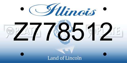 Z778512 Illinois License Plate