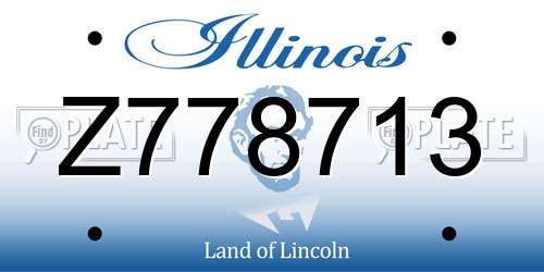 Z778713 Illinois License Plate