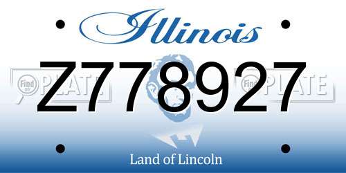 Z778927 Illinois License Plate
